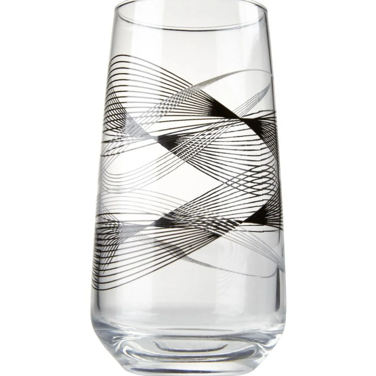 Verre haut transparent motif graphisme ligne noire 48 cl