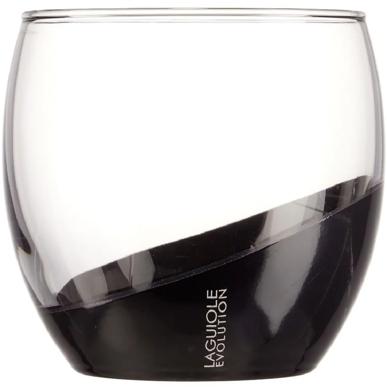 Verre Laguiole Evolution petit modèle transparent et noir 34,5 cl
