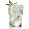 Verre Mojito transparent inscription et motif citron x2
