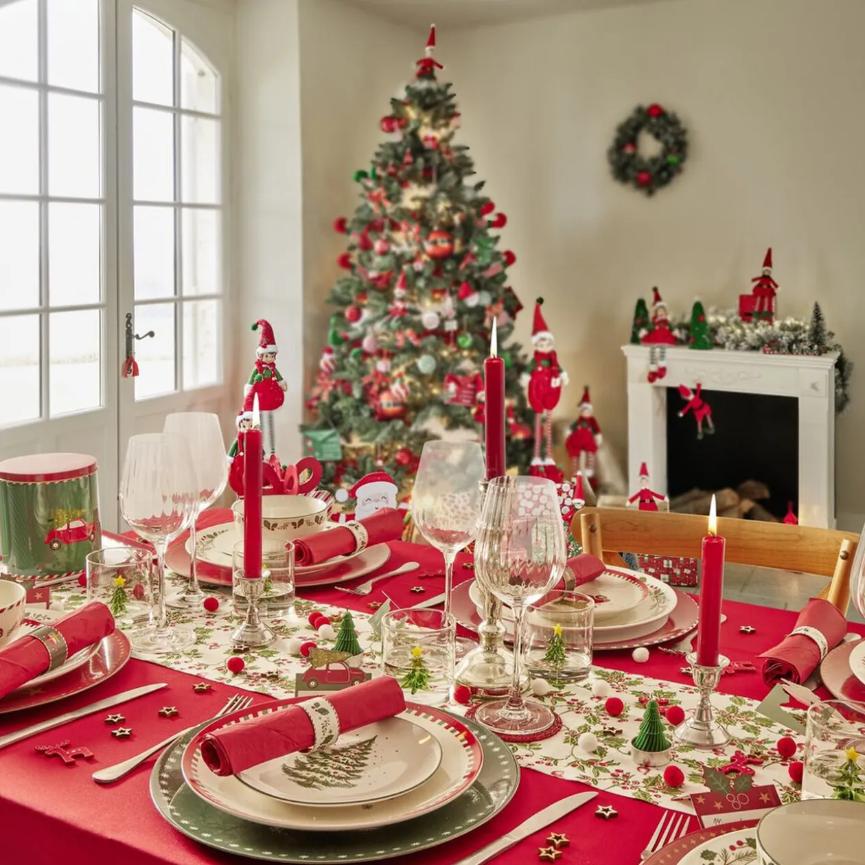 Verre Noël transparent avec centre sapin 3D Ø8xH8,5cm