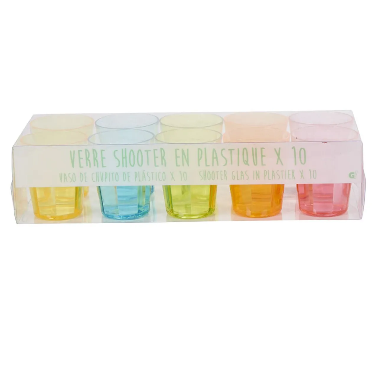 Verre shooter coloré x10