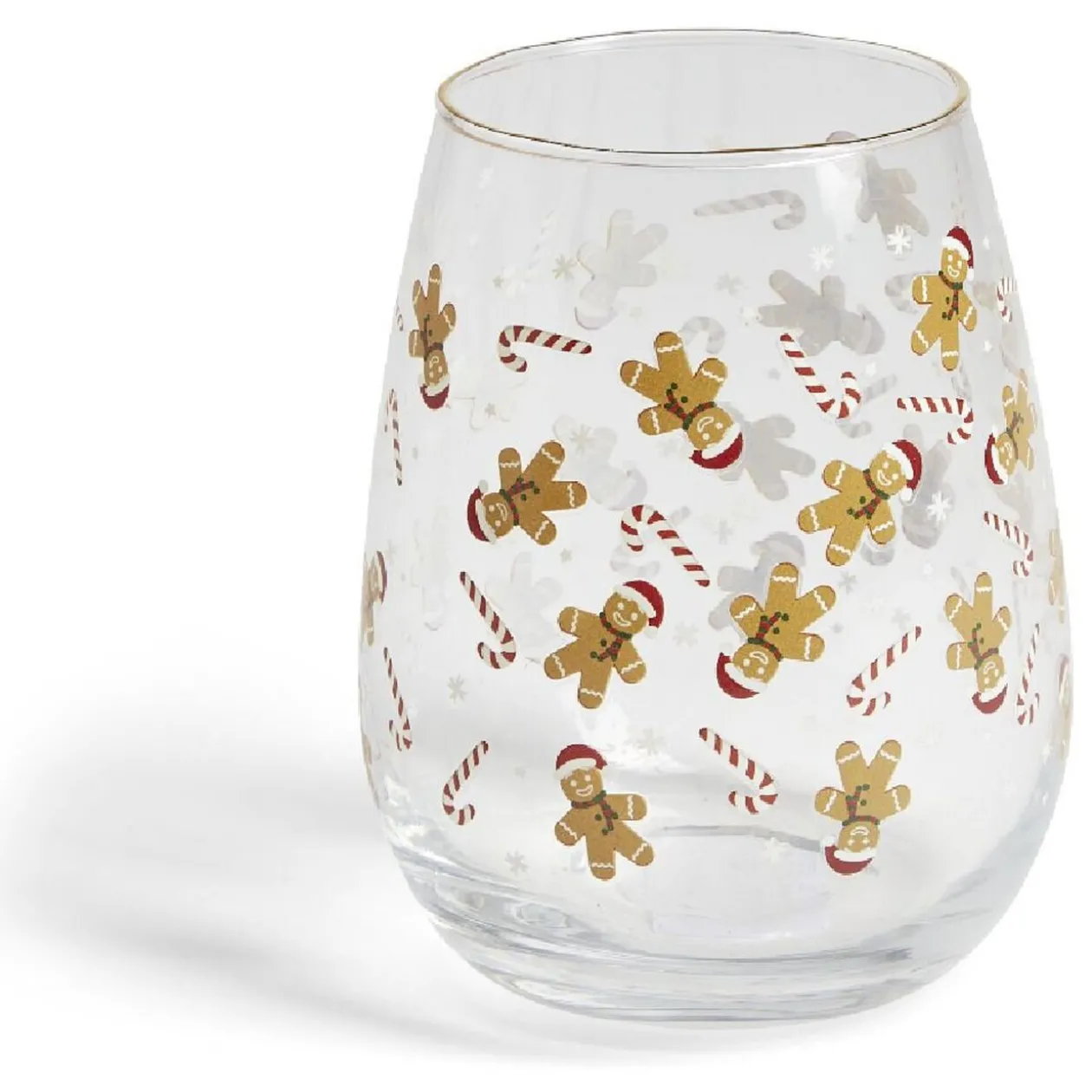 Verre transparent motif Noël doré 46cl - 2 modèles