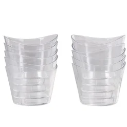 Verrine ovale en plastique réutilisable x10
