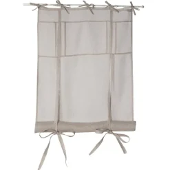 Vitrage à passant beige imitation lin x2