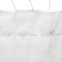 Vitrage à passant blanc motif coeurs x2