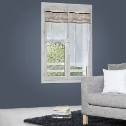 Vitrage à passant motif toile de Jouy x2