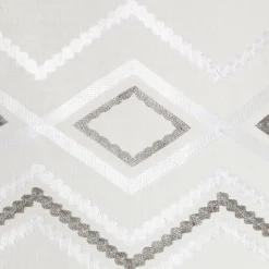 Vitrage à pattes blanc brodé 60x120 cm X2