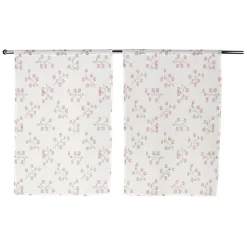 Vitrage blanc à fleurs L90X60 cm x2