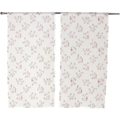 Vitrage blanc à fleurs L120X60 cm x2