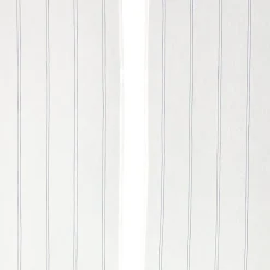 Vitrage blanc à rayures bleues L90X60 cm x2