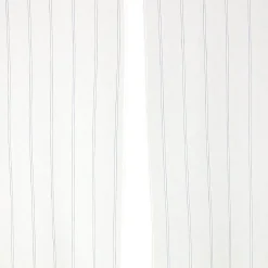 Vitrage blanc à rayures bleues L120X60 cm x2