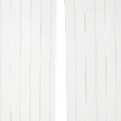 Vitrage blanc à rayures bleus L160X60 cm x2