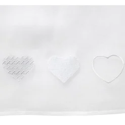 Vitrage blanc motif coeurs x2