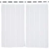 Vitrage droit à passants effet lin rayure blanc x2