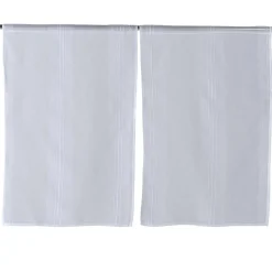 Vitrage droit passe tringle uni blanc 60x90 cm x2