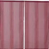 Vitrage droit passe tringle uni rouge 60x120 cm x2