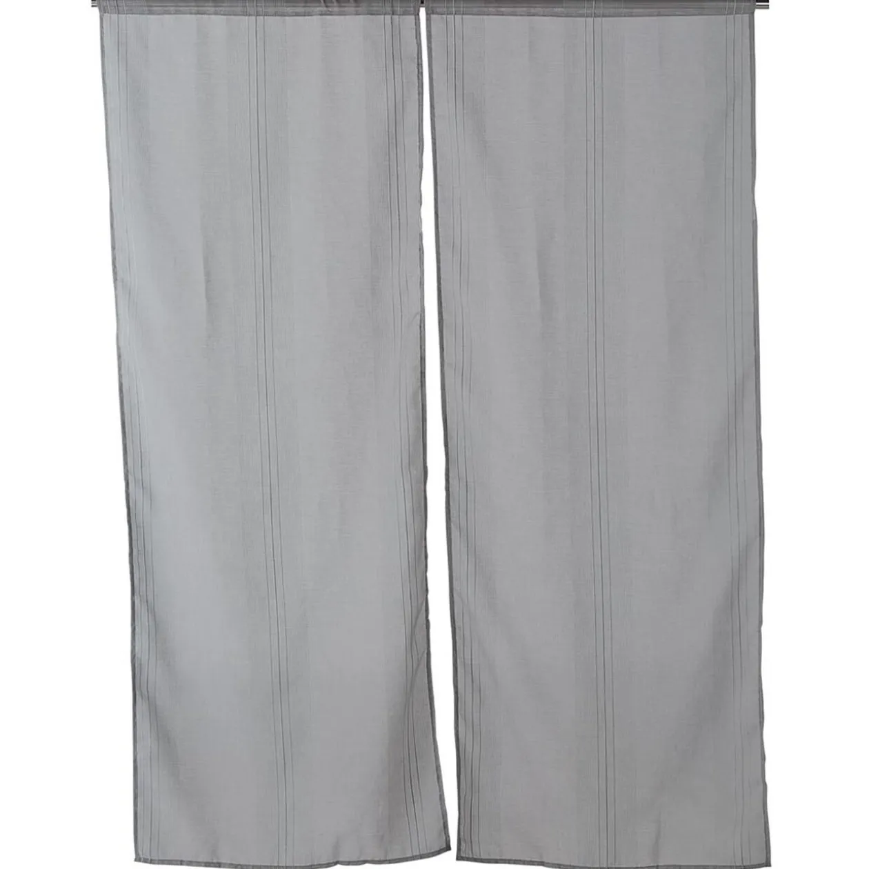 Vitrage droit passe tringle uni gris 60x160 cm x2