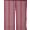 Vitrage droit passe tringle uni rouge 60x160 cm x2