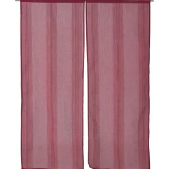 Vitrage droit passe tringle uni rouge 60x160 cm x2