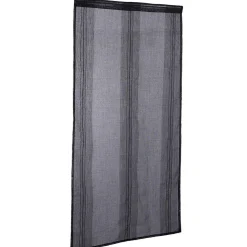 Vitrage droit passe tringle uni noir 60x120 cm x2