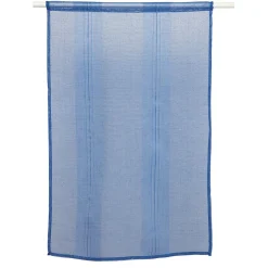 Vitrage droit passe tringle uni bleu x 2