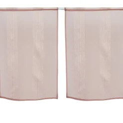 Vitrage droit passe tringle uni vieux rose x 2