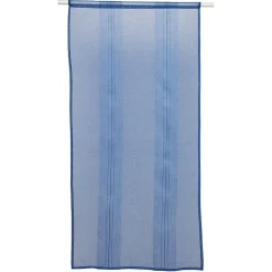 Vitrage droit passe tringle uni bleu x 2