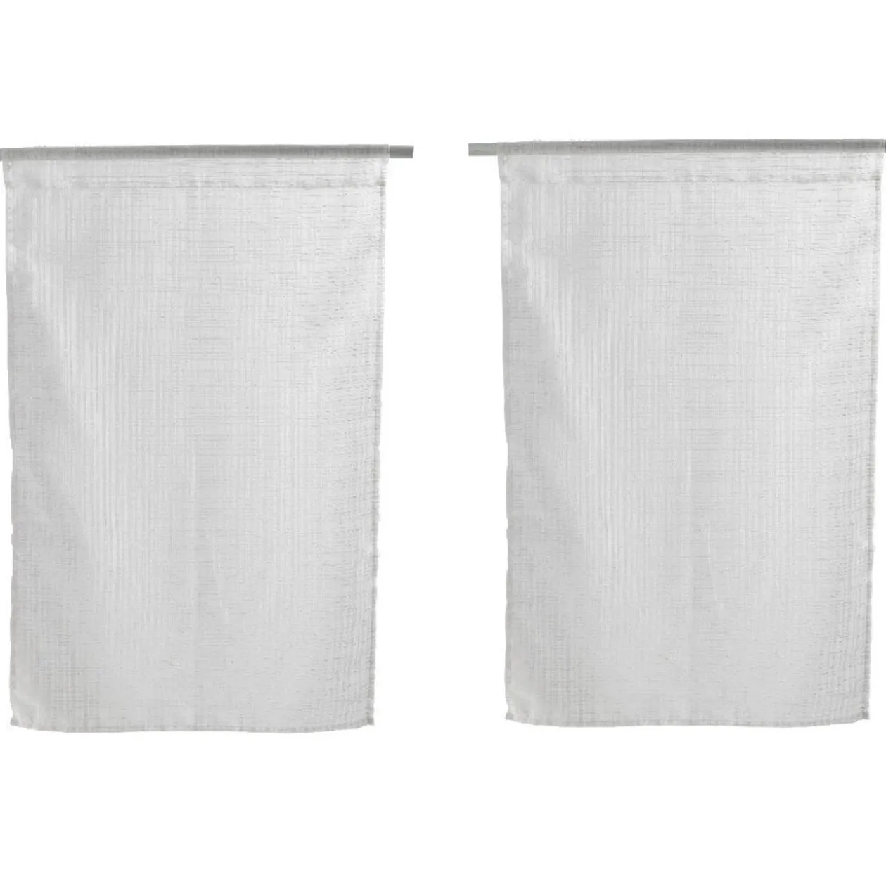 Vitrage droit passe tringle uni blanc x 2