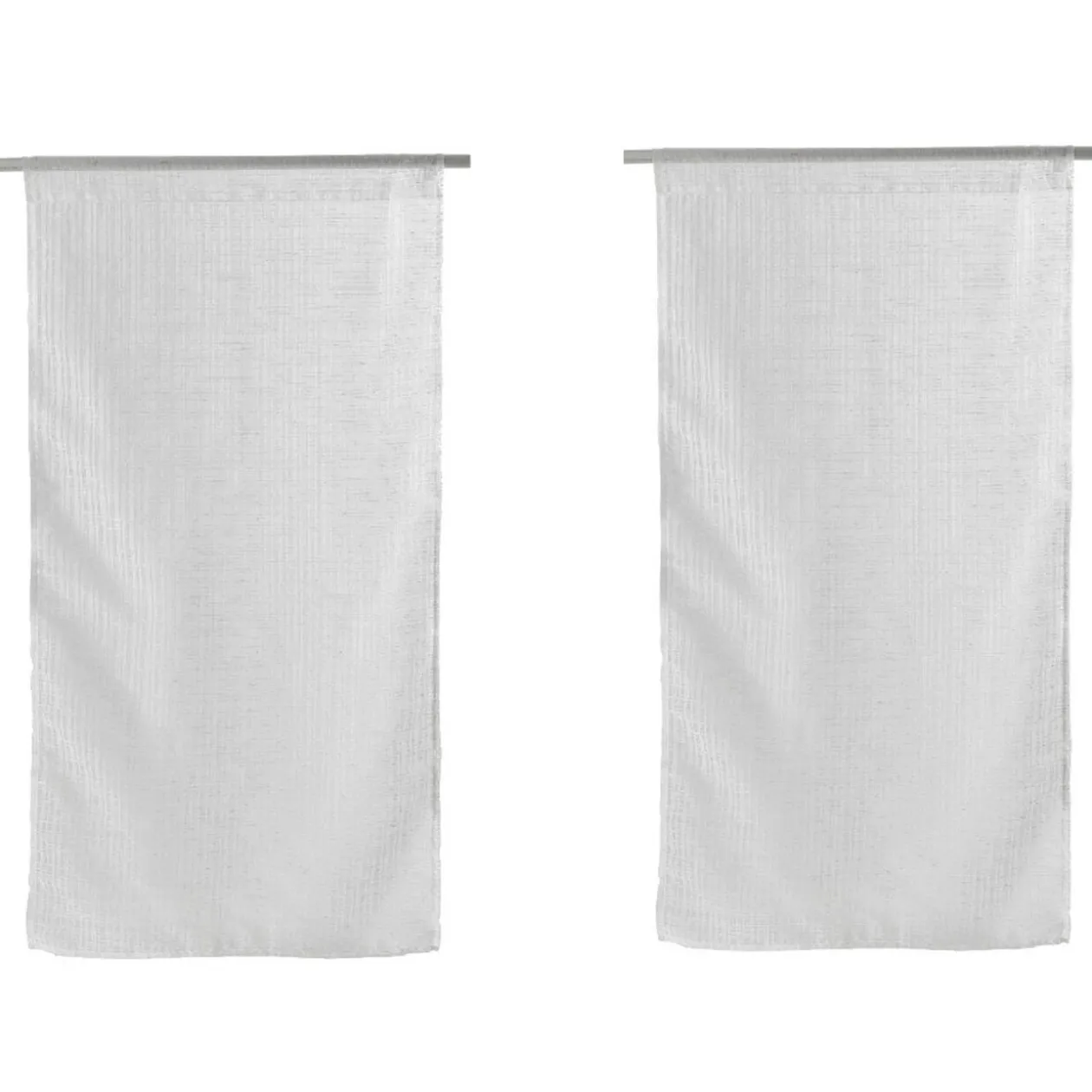 Vitrage droit passe tringle uni blanc x 2