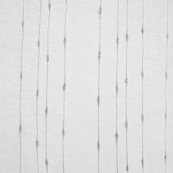 Vitrage droit passe tringle blanc broderie fil gris x2