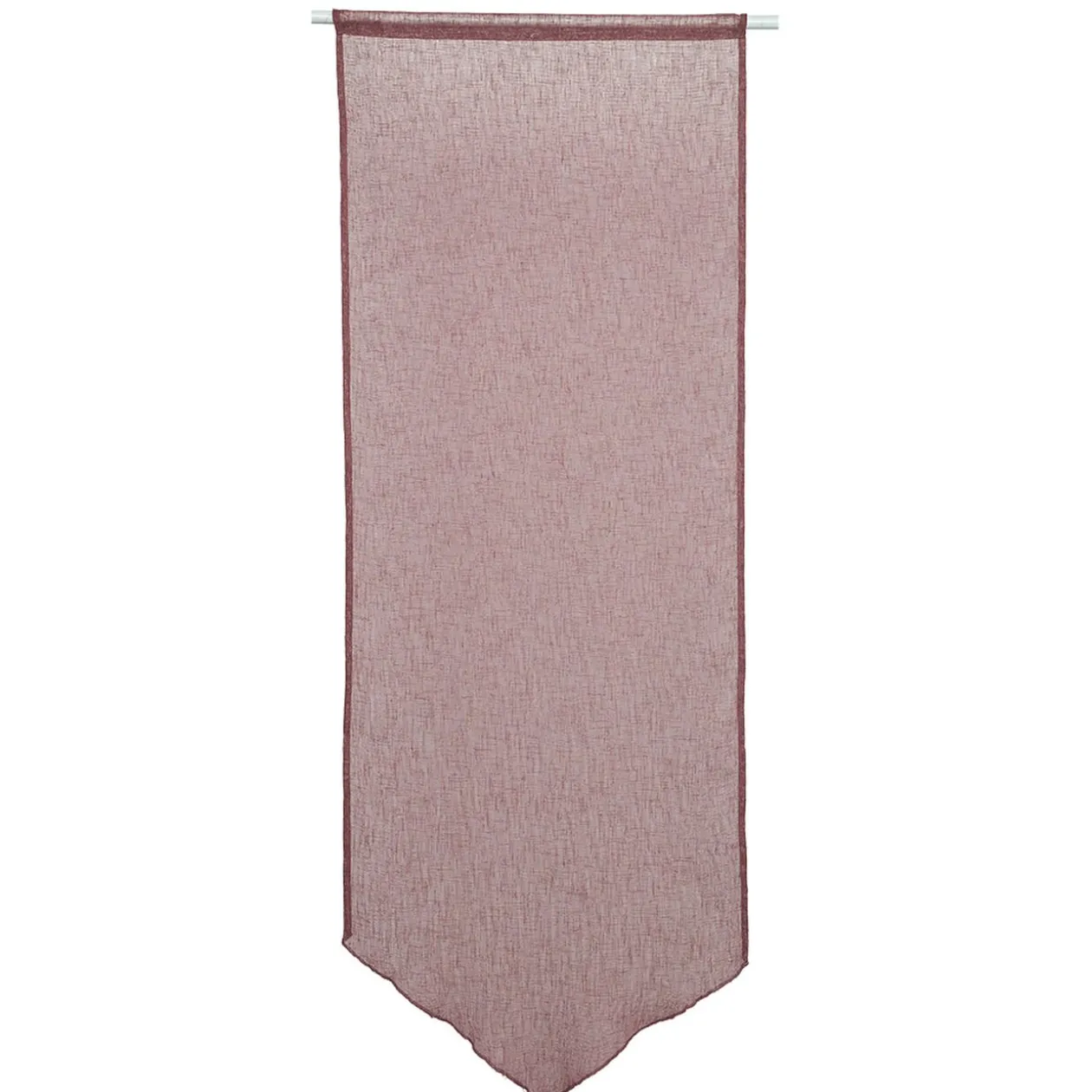 Vitrage en pointe passe tringle uni violet figue x 2