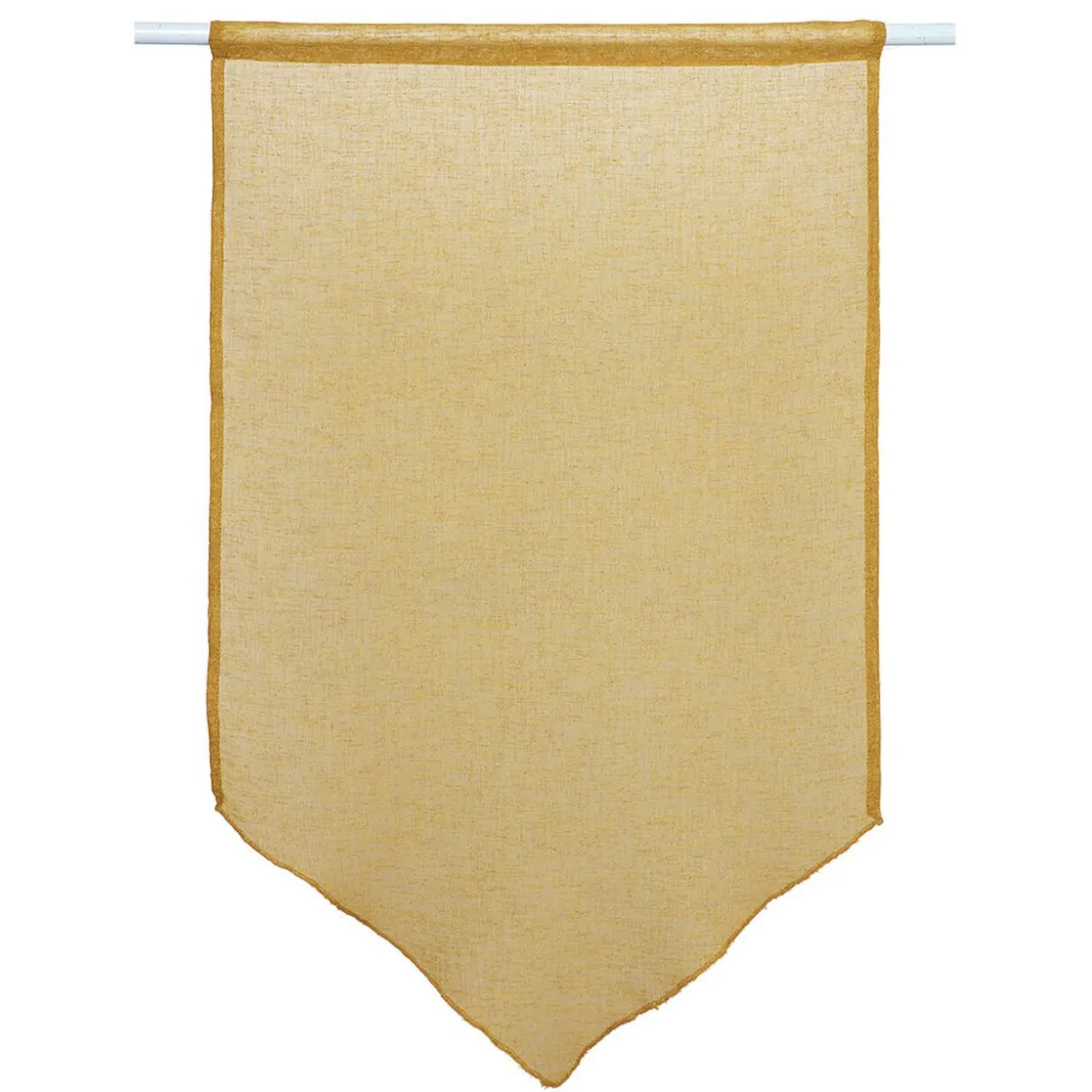 Vitrage en pointe passe tringle uni jaune moutarde x 2