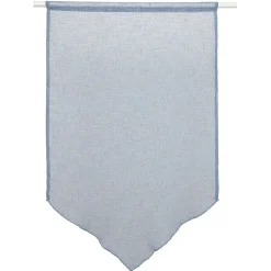 Vitrage en pointe passe tringle uni bleu orage x 2