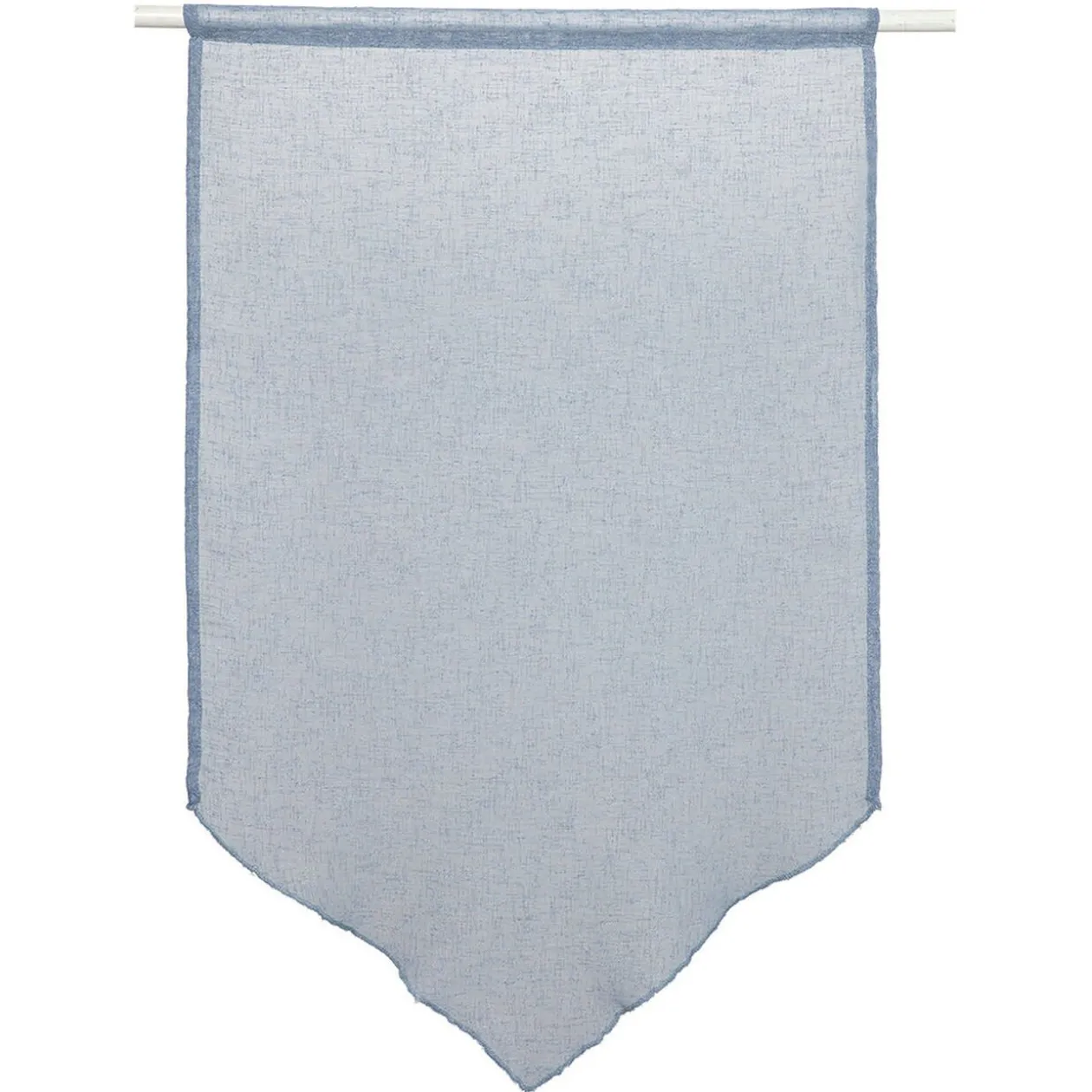 Vitrage en pointe passe tringle uni bleu orage x 2