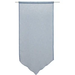 Vitrage en pointe passe tringle uni bleu orage x 2