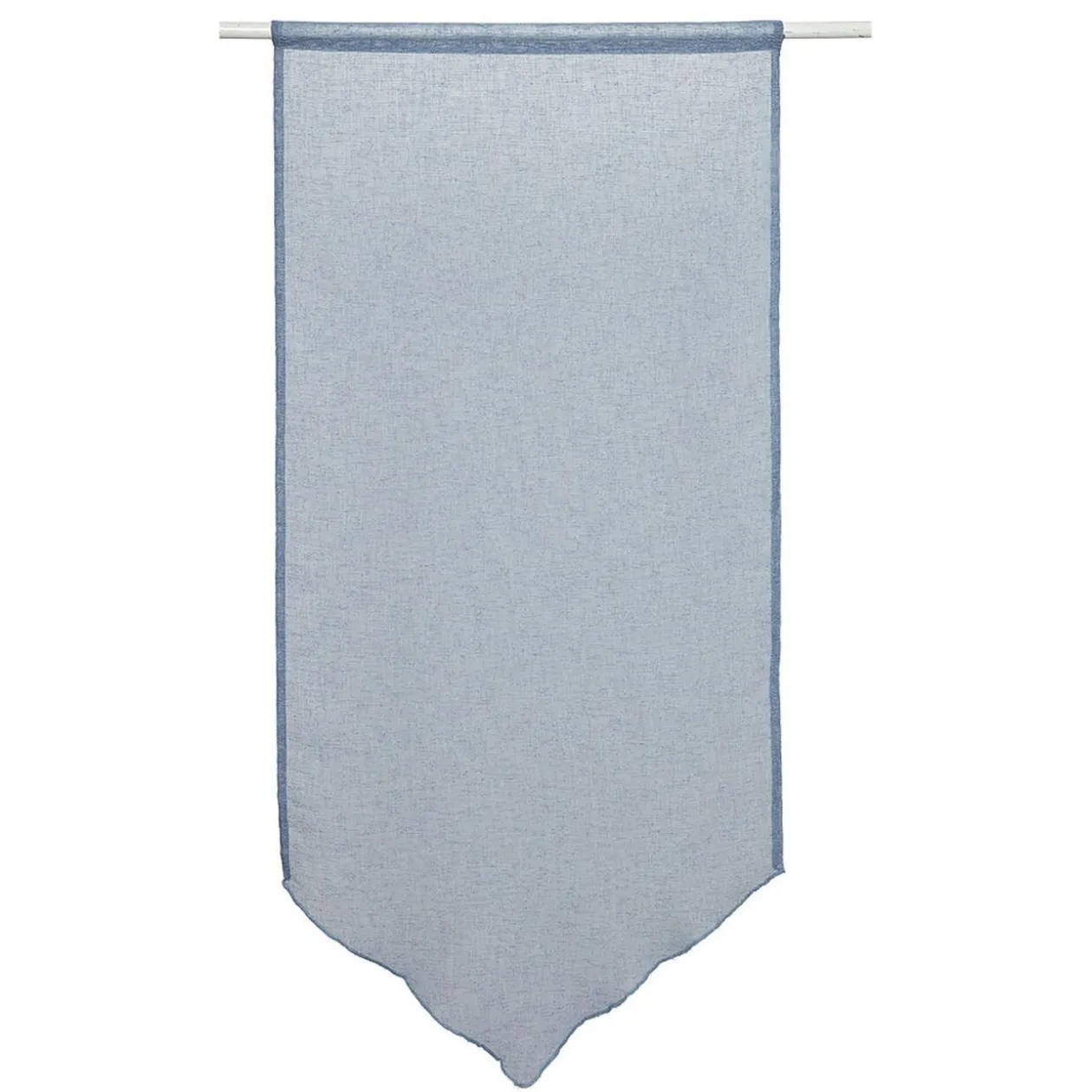 Vitrage en pointe passe tringle uni bleu orage x 2