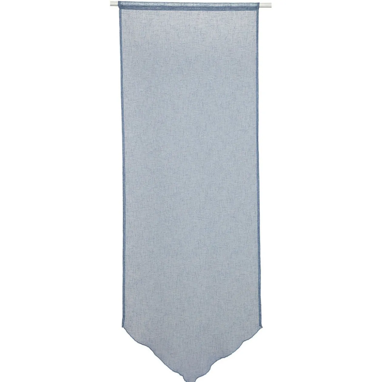 Vitrage en pointe passe tringle uni bleu orage x 2