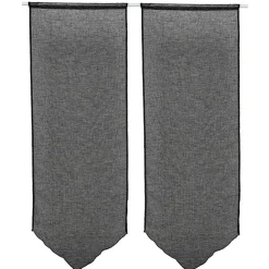 Vitrage en pointe passe tringle uni noir x 2