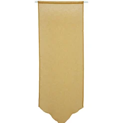 Vitrage en pointe uni jaune moutarde x 2