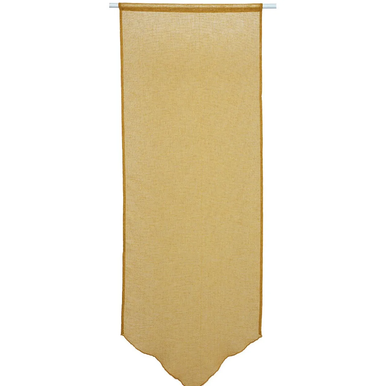 Vitrage en pointe uni jaune moutarde x 2