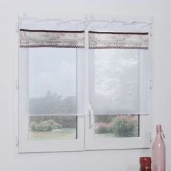 Vitrage motif toile de Jouy x2