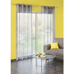Voilage à motif rayures effet perle 140x240 cm
