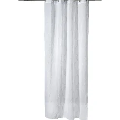 Voilage à oeillet à motif fil brillant Blanc