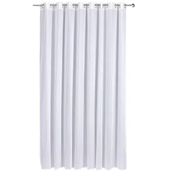 Voilage à oeillets aspect toile à beurre uni blanc