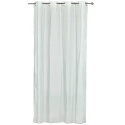 Voilage à oeillets aspect toile à beurre uni vert