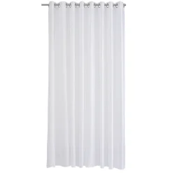 Voilage à oeillets baie vitrée blanc effet brillant