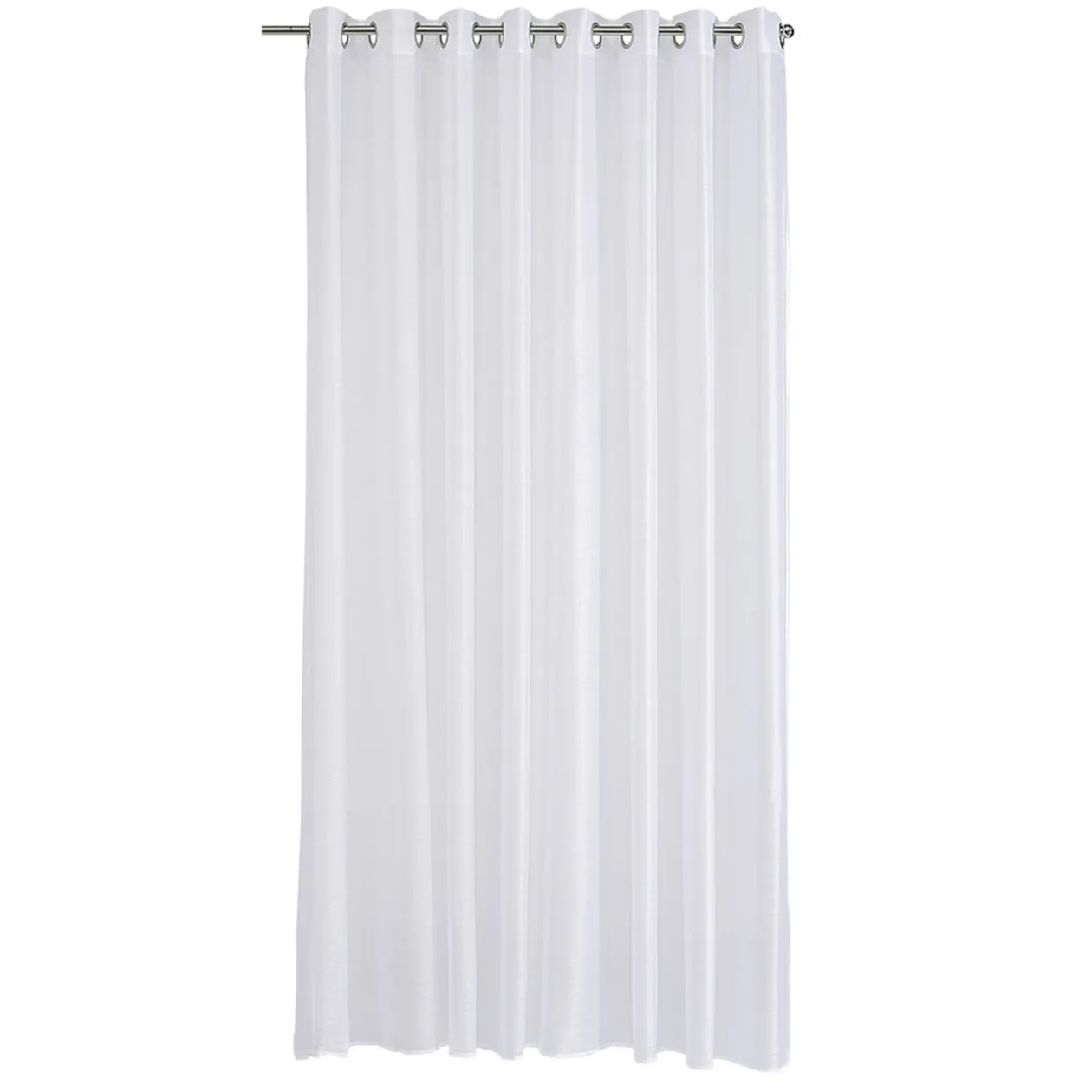 Voilage à oeillets baie vitrée blanc effet brillant