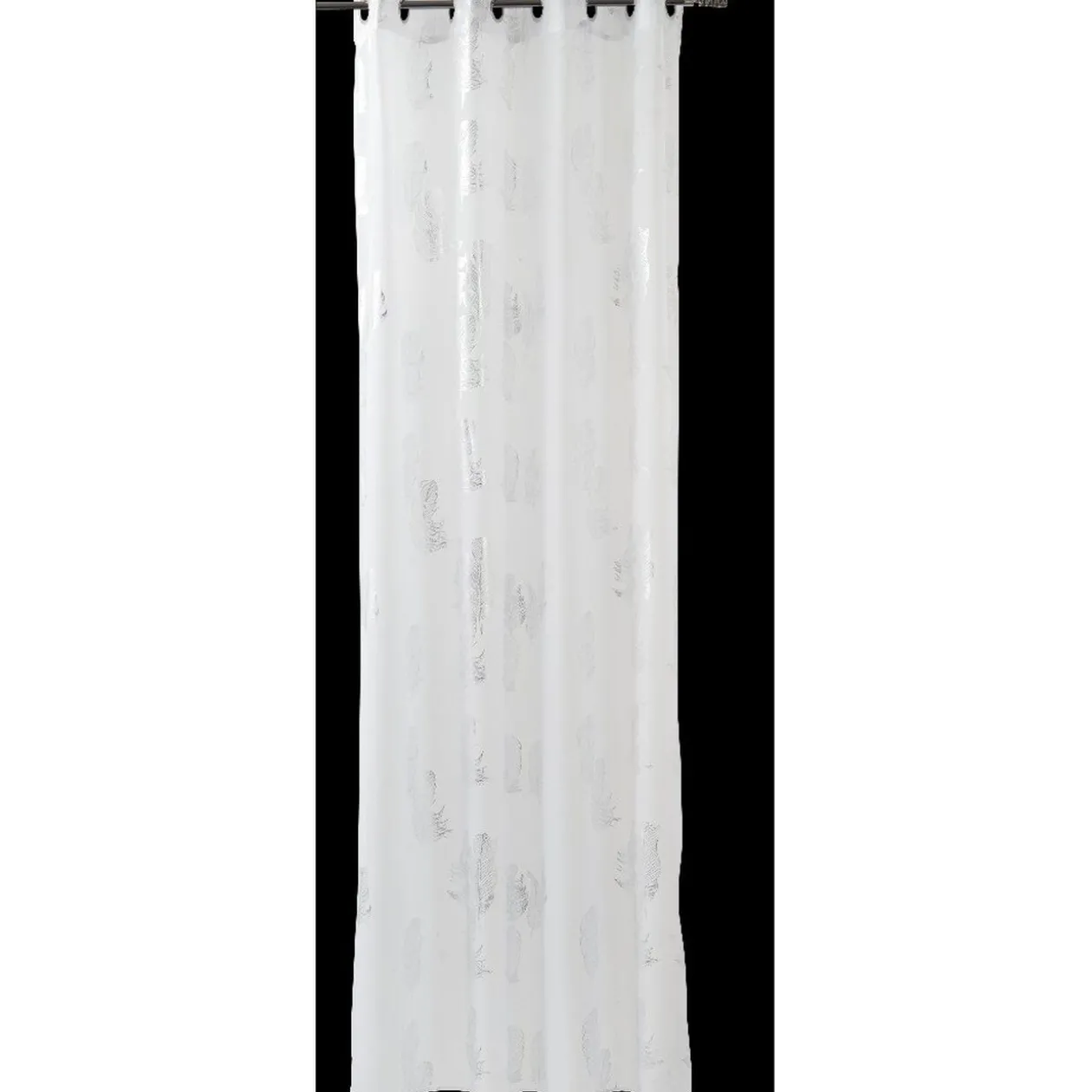 Voilage à oeillets blanc fils argentés ou dorés