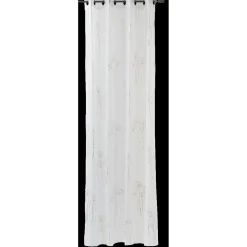 Voilage à oeillets blanc fils argentés ou dorés