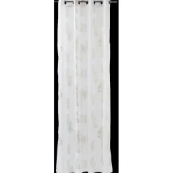 Voilage à oeillets blanc fils argentés ou dorés